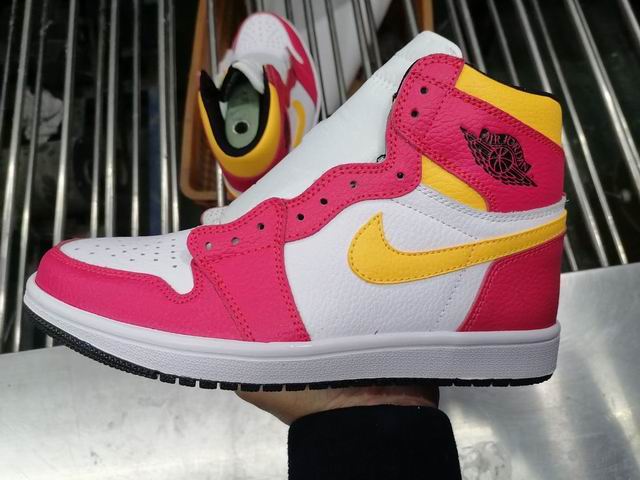 Air Jordan 1 Retro High Light Fusion Red Pink White Yellow-18 - Click Image to Close